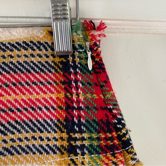 J. CREW Vintage Wool Plaid Mini Skirt size 4 - Picture 4 of 7